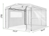 8*6ft Plastic Sprayed Iron Pipe PE Mesh Foldable Greenhouse Shed White 64560167