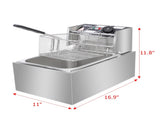 Single Tank Electric Deep Fryer, 11.4QT/10.8L Capacity, 110V 2500W Power, 60078190