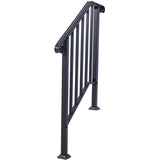 Handrails for Outdoor Steps, Fit 2 or 3 Steps Outdoor Stair Railing, Picket2 Wrought Iron Handrail, W465124223