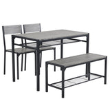 ZUN Dining Table Set for 4, Kitchen Table with 2 Chairs and a Bench, 4 Piece Kitchen Table Set for Small 44282296