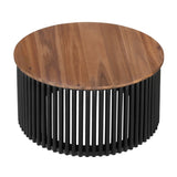 ACACIA SOLID WOOD COFFEE TABLE,NATURAL & BLACK COLOR N770P269893N