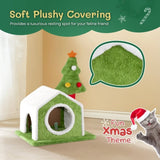 24in Christmas Cat House Cat Bed Cave, Soft Plush Christmas Nest Holiday Decor for Indoor Cats 64956948