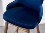 Leland Fabric Upholstered Wingback Bar Stools, Set of 2, Blue T2574P165110