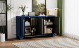 TREXM Wood Traditional Style Sideboard with Adjustable Shelves and Gold Handles for Kitchen, Dining N715P232696M