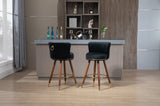 ZUN COOLMORE Counter Height Bar Stools Set 2 for Kitchen Counter Solid Wood Legs with a fixed height W153968289