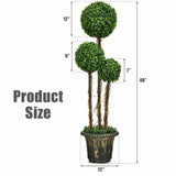 48 inch artificial UV resistant three ball tree plant, realistic PE leavesrattan, cement tank 71184543