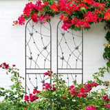 2 Pack Metal Garden Trellis 86.7" x 19.7" Rustproof Trellis for Climbing Plants Outdoor Flower W1586P268060