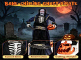 Halloween Animatronic Undead Pirate Captain Decoration, 6FT Life Size with Eerie Sounds Movable Arms 50671546