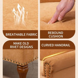 Accent Chair.Nailhead Trim Armchair for Living Room,Comfy Chenille Club Sofa Chair,Springs Cushions W3042P262908