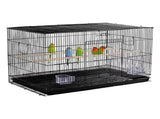 30.5'' Metal Cage with Wood Perches for Small birds, Black 82093421