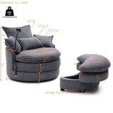 360&deg Swivel Accent Barrel Chair Modern Comfy Round Reading Sofa Swivel Chairs Circle Lounge Chair W1117P236582