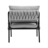 ZUN Modern Accent Lounge Chair with Braided Upholstery and Metal Frame, Comfortable Armchair for Living W2215P252346