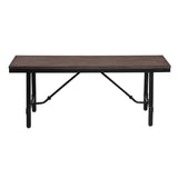 Oak and Black Rectangle Bench B062P181294