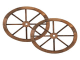 2pcs 24-Inch Old Western Style Garden Art Wall Decor Wooden Wagon Wheel Brown 37138993