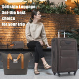 Softside Luggage Expandable 3 Piece Set Suitcase with Duffel Bag Upright Spinner Softshell N732P201004E