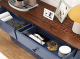 Farmhouse Blue Double Tilt Out Trash for 20 Gallon Trash Cans, Free Standing Recycling W2557P324526