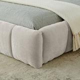 King size Upholstered Bed Frame Thick Fabric, Chenille Fabric Grounded Queen Size Platform Bed W487P246689