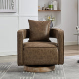 29.1"W Swivel Accent Open Back Barrel Chair Modern Comfy Sofa Chair With Weathered Base For Nursery W1298P241828