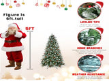 Artificial 5ft Green Christmas Tree with 1113PE/PVC Mixed Branch Tips,Red fruit and Pine cone,Hinged 08755852