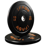 ZUN Weight Plates, Rubber Bumper Plates, 2 Inch Steel Insert 15lb Bundle Options Available for Home Gym 01039735