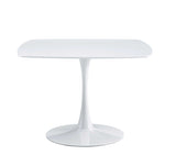 42.1"WHITE Table Mid-century Dining Table for 4-6 people With Round Mdf Table Top, Pedestal Dining W234119835