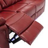 Home Theater Seating Manual Recliner Chair with Center Console and LED Light Strip for Living Room, WF310727AAJ