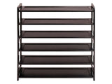 26.8*9.84*35.4in 6-Tier Flat Bamboo Shoe Rack, Coffee Color 30964611