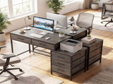 5 Drawer Computer Desk Reversible Drawers & Printer Shelf, Industrial Home Office Writing Desk 65858201