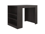 Lacour Kitchen Island, Kitchen Bar Table with 3-Side Shelves, Dark Walnut B097P474295