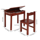 Flip Top Kids Table and Chair Set, Wood Activity Table Set with Storage Space for Arts Crafts, Dark 97595278