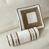 7 Piece Comforter Set Taupe/Brown King B03597133