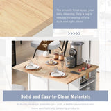 Kitchen Island with Power Outlet,Kitchen Storage Island with Drop Leaf Rubber Wood,Open Storage WF305556AAW