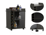 Savannah 6-Bottle 3-Shelf Bar Cart Carbon Espresso B06280470