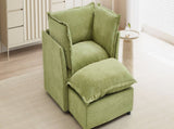 Modern Armchair Sofa 47" Cozy Upholstered Sofa Chair with Movable Ottoman, Wide Seat, Curved N719P292695F