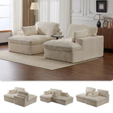 Double Chaise Lounge Chair Indoor,Oversized Upholstered Sleeper Cloud Couch,Deep Seat Luxury Sofa 11409761