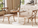 Round Tulip Dining Table, 27.6 Inch 2-Seater Kitchen Table, Melamine Laminated MDF Tabletop with 75894291