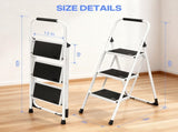 3 Step Ladder, Folding Step Stool with Cushioned Handle with Wide Anti-Slip Pedal for Home, 97039734