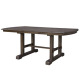 60"-78" Extendable Dining, Farmhouse Wooden Kitchen with Removable Leaf, Large Expanding N752P271802D