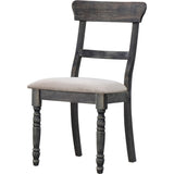 Rustic Style Gray Finish Dining Side Chairs Set of 2pcs Light Brown Upholstered Seat Wooden Dining B2741P331537