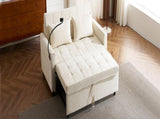 56.9" Loveseat Sofa Pull-out Sofa Bed Sleeper Sofa with a Reversible Backrest Cushion, Side Pockets, N719P208853A