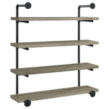 Black and Grey Driftwood 4-tier Wall Shelf B062P149095