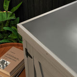 Potting Bench with Storage Cabinet and Metal Table Top for Outdoor Patio,Outdoor Work Station Table W1390P189986