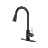 Black Kitchen Faucet, Kitchen Faucets with Pull Down Sprayer Commercial Stainless Steel Single 43249908