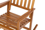 ZUN Acacia Indoor Rocking Chair, Outdoor Solid Wood Patio Furniture New Style Light Brown 24467314