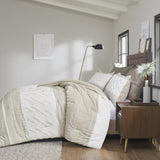 King/Cal King 3 Piece Cotton Comforter Set with Chenille Tufting B035128804