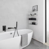 ZUN Modern Style matte black Wall Mount Tub Filler Bathroom Bathtub Faucet Shower Set W121984826