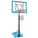 PVC Transparent Board Basket Frame Adjustable 115-135cm Poolside Basketball Hoop Blue 06950291