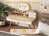 Makeup Vanity Desk 3 Adjustable Lighted Mirror solid wood table feet , Dressing Table Set 08035999