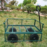 (Green solid wheels wagon cart) Solid wheels Tools cart Wagon Cart Garden cart trucks make it easier W227P162446