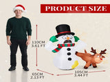 3.5FT Lighted Christmas Inflatable Decoration, Inflatable Snowman and Naughty Reindeer, Funny Blow 66447030